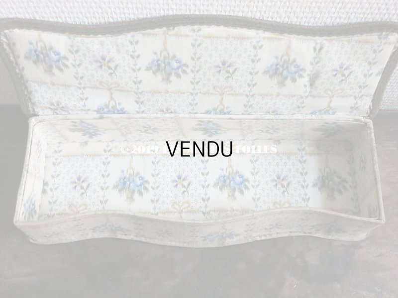 画像4: 1900年代 アンティーク 薔薇の花かご  カルトナージュボックス　青い薔薇＆薄紫色の花