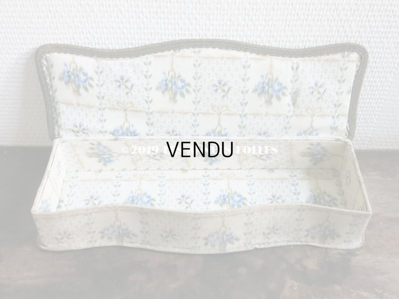 画像3: 1900年代 アンティーク 薔薇の花かご  カルトナージュボックス　青い薔薇＆薄紫色の花