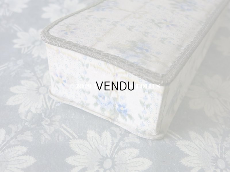 画像7: 1900年代 アンティーク 薔薇の花かご  カルトナージュボックス　青い薔薇＆薄紫色の花