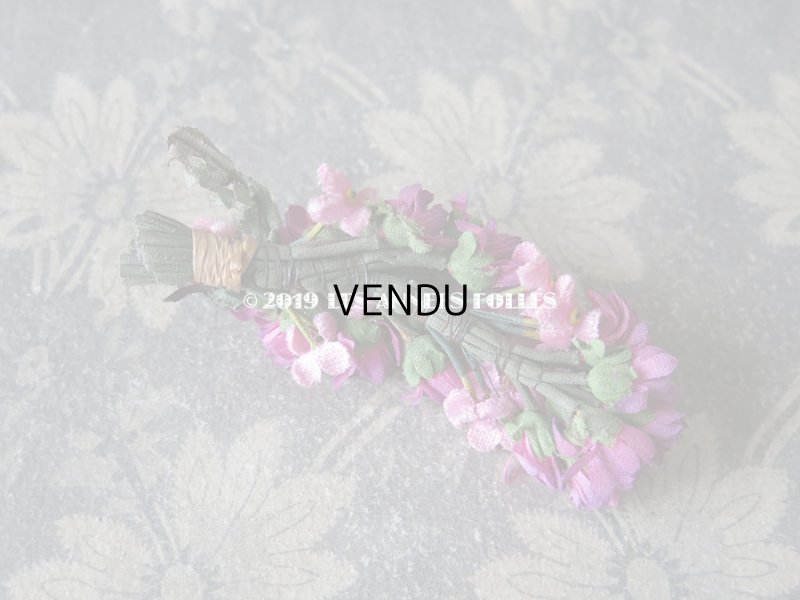 画像3: アンティーク コサージュ ピンクのベルベット＆紫 布花 