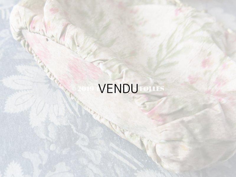 画像6: 19世紀 アンティーク  シルク製 ピンクの花模様のオモニエール 