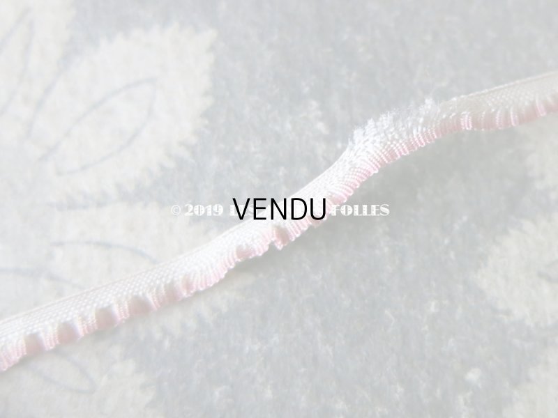 画像6: 19世紀末 アンティーク  極細 4mm幅 シルク製 フリル付 トリム  ピンク