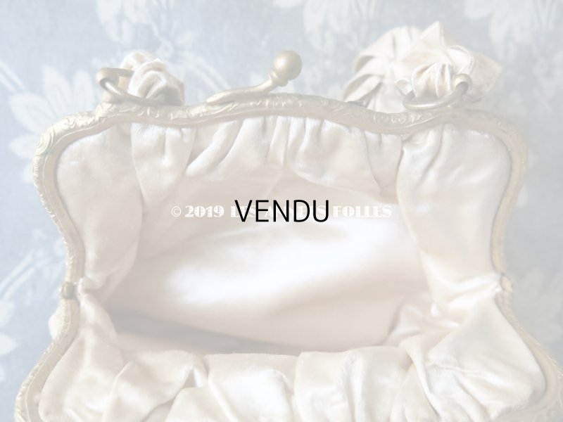 画像12: 19世紀 アンティーク  シルク製 ピンクの花模様のオモニエール 