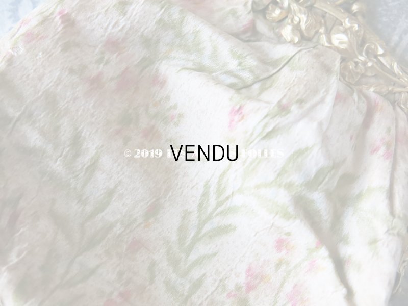 画像5: 19世紀 アンティーク  シルク製 ピンクの花模様のオモニエール 