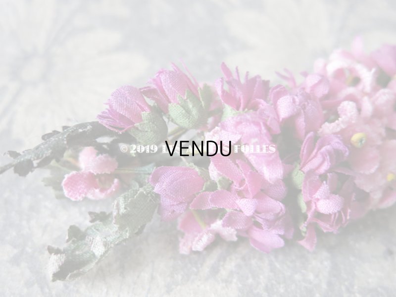 画像6: アンティーク コサージュ ピンクのベルベット＆紫 布花 