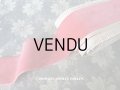 19世紀末 アンティーク シルク製 幅広 ベルベットのリボン ピンク  5.6m 幅5.8cm 