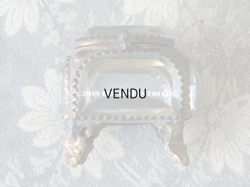 画像5: アンティーク 小さなジュエリーボックス グレイッシュブルーのシルク製クッション