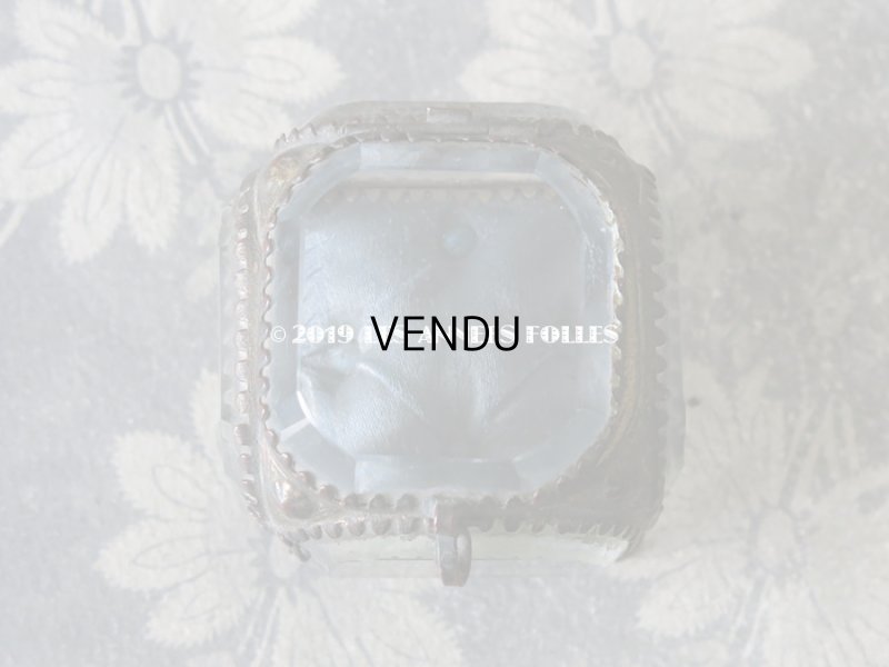 画像3: アンティーク 小さなジュエリーボックス グレイッシュブルーのシルク製クッション