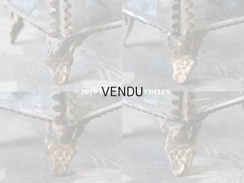 画像12: アンティーク 小さなジュエリーボックス グレイッシュブルーのシルク製クッション