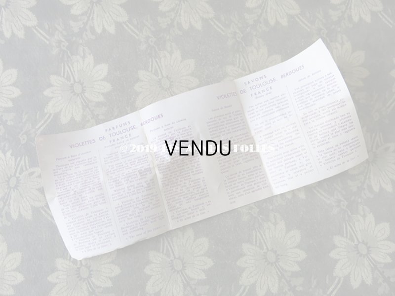 画像8: アンティーク 菫の布花入り 小さなパフュームボックス  ESSENCE VIOLETTES DE TOULOUSE - BERDOUES FRANCE -