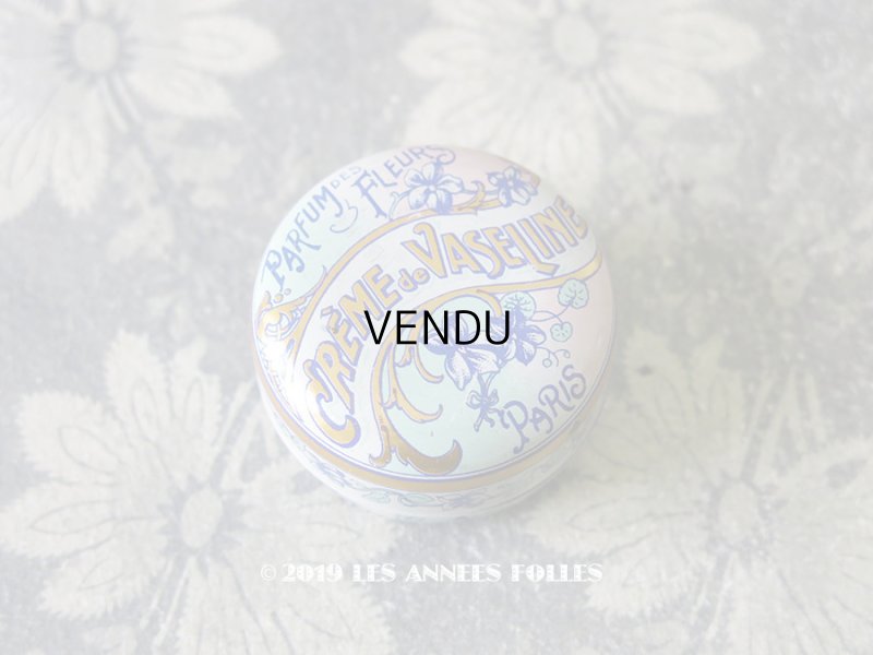 画像1: 未使用 1900年代 アンティーク 菫のワセリン缶 CREME DE VASELINE PARFUME DES FLEURS