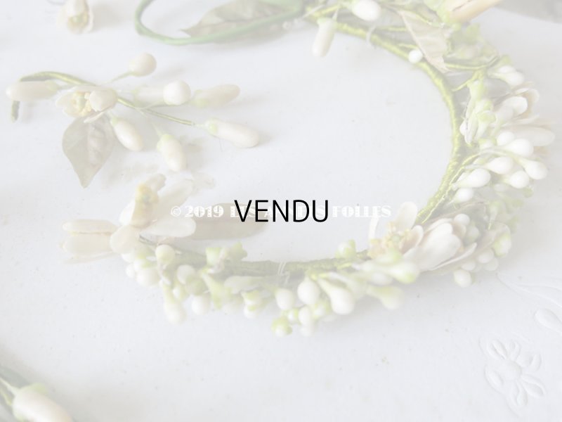 画像9: 未使用 アンティーク 台紙付 ワックスフラワーのヘッドリース ウェディング 結婚式 ティアラ