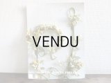 未使用 アンティーク 台紙付 ワックスフラワーのヘッドリース ウェディング 結婚式 ティアラ