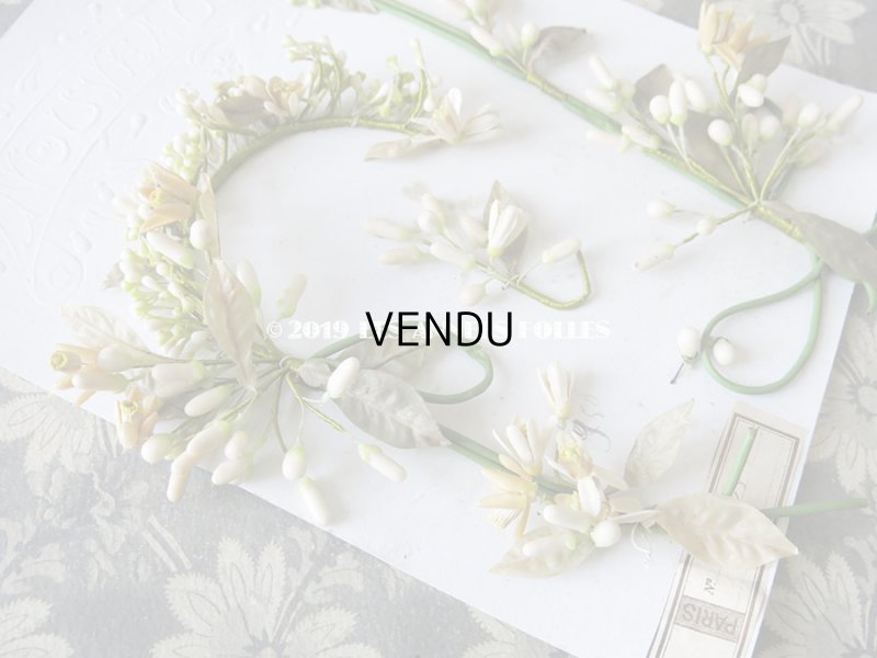 画像4: 未使用 アンティーク 台紙付 ワックスフラワーのヘッドリース ウェディング 結婚式 ティアラ