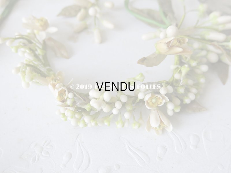 画像8: 未使用 アンティーク 台紙付 ワックスフラワーのヘッドリース ウェディング 結婚式 ティアラ