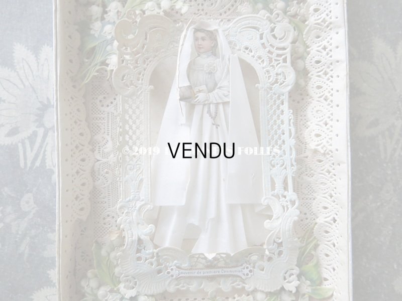 画像7: アンティーク  箱入り初聖体の立体カニヴェ コミュ二オンの少女