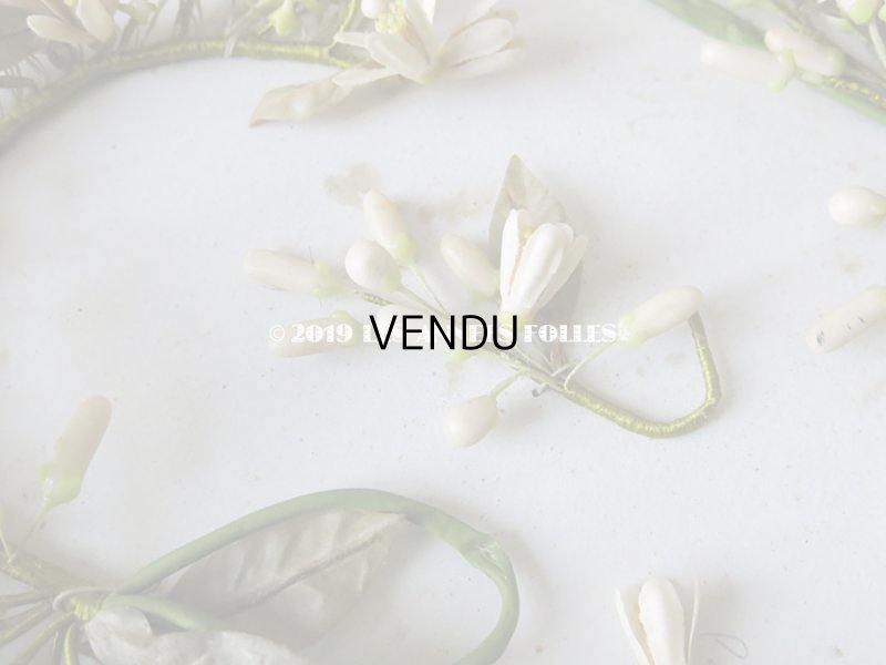 画像10: 未使用 アンティーク 台紙付 ワックスフラワーのヘッドリース ウェディング 結婚式 ティアラ