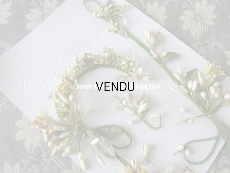 画像3: 未使用 アンティーク 台紙付 ワックスフラワーのヘッドリース ウェディング 結婚式 ティアラ