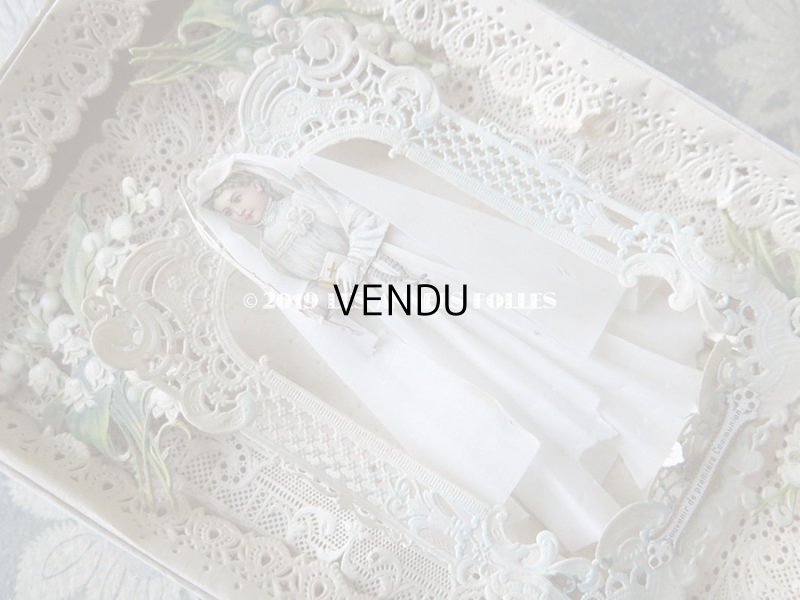 画像8: アンティーク  箱入り初聖体の立体カニヴェ コミュ二オンの少女