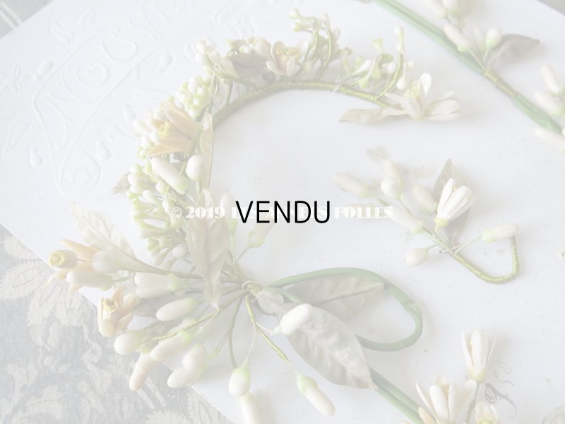 画像5: 未使用 アンティーク 台紙付 ワックスフラワーのヘッドリース ウェディング 結婚式 ティアラ