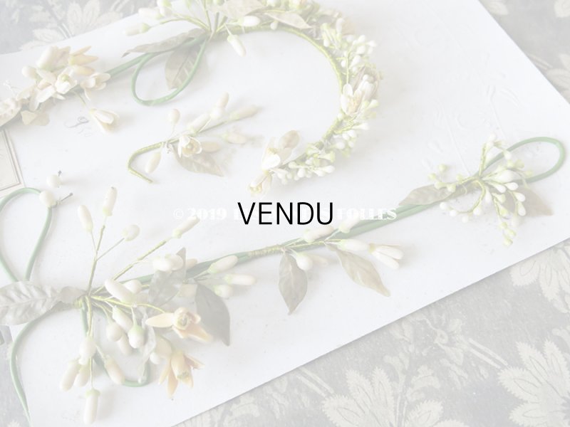 画像12: 未使用 アンティーク 台紙付 ワックスフラワーのヘッドリース ウェディング 結婚式 ティアラ