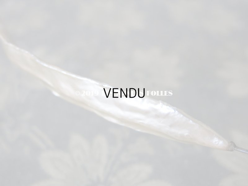 画像3: アンティーク パールのフェザー型 ハットピン エパングル 