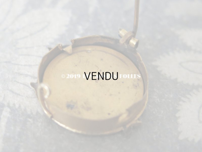 画像6: アンティーク 薔薇のフォトフレームのブローチ ゴールドプレート 刻印入り