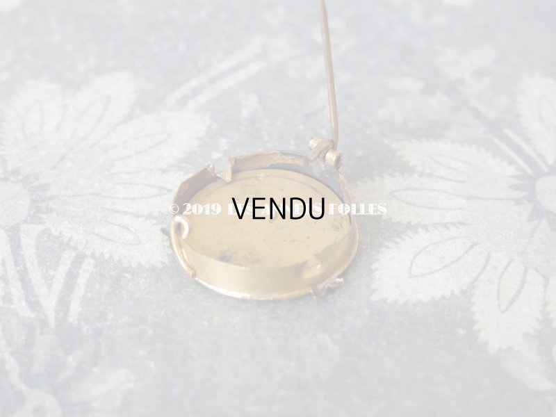 画像5: アンティーク 薔薇のフォトフレームのブローチ ゴールドプレート 刻印入り