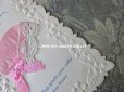 画像3: 未使用 アンティーク　ポストカード STE-CATHERINE 鈴蘭のフレーム レース＆リボン付 ピンクのボネ  (3)