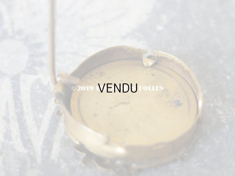 画像7: アンティーク 薔薇のフォトフレームのブローチ ゴールドプレート 刻印入り