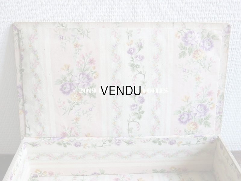 画像5: 1900年代 アンティーク 春色の花のガーランド  カルトナージュボックス