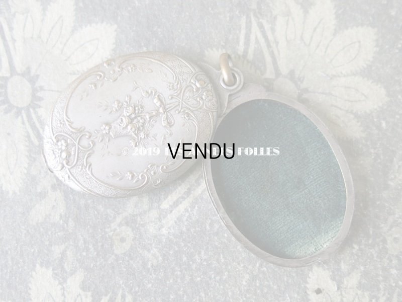 画像6: アンティーク シャトレーヌ用 ミラー リボンが結ばれた薔薇の花かご