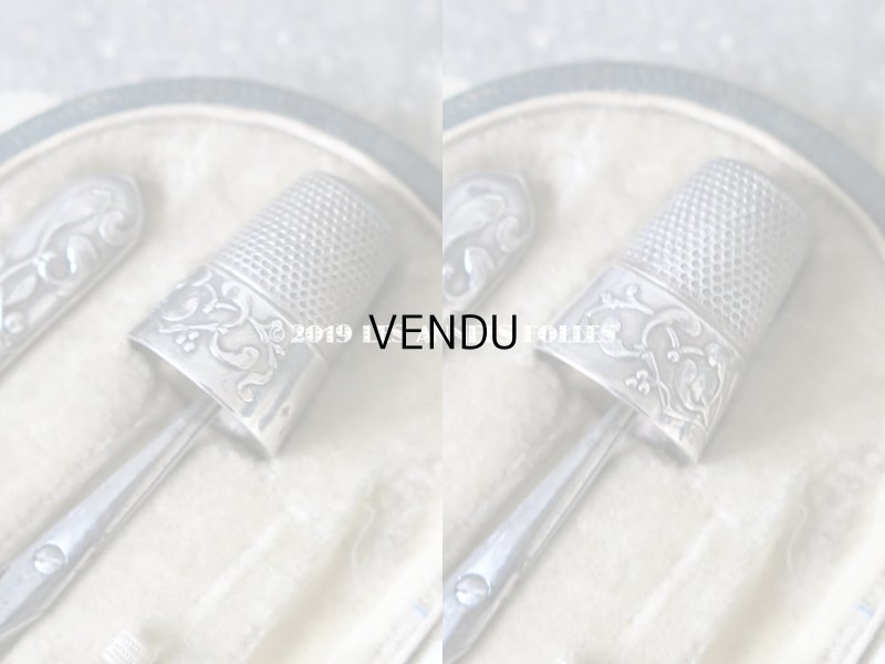 画像13: 1900年代 アンティーク シルバー製 ヤドリギの裁縫道具セット 