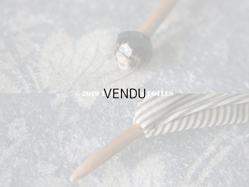 画像5:  アンティーク  ドール用 アンブレラ  グレーのピンストライプ