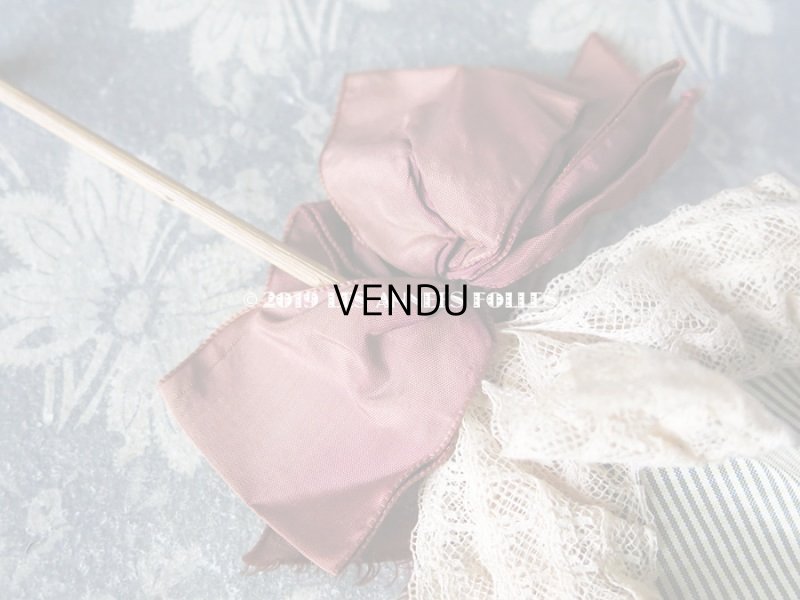 画像8:  アンティーク  ドール用 アンブレラ  グレーのピンストライプ