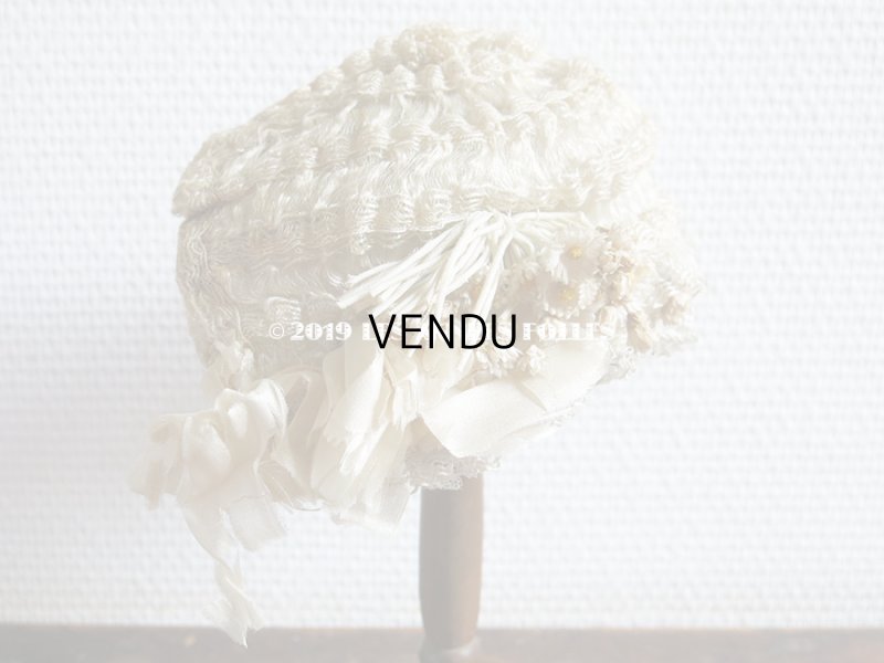 画像6: アンティーク デイジーの布花付 ドールハット