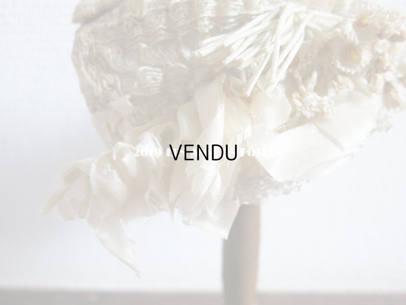 画像8: アンティーク デイジーの布花付 ドールハット