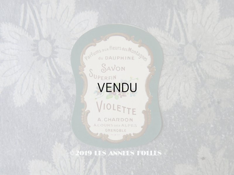 画像1: アンティーク 菫のソープラベル SAVON SURPERFIN VIOLETTE - A;CHARDON -