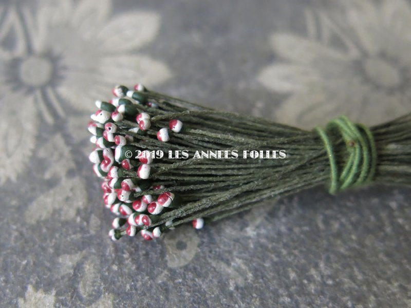 画像4: アンティーク ペップ コサージュ用 花芯 ボルドー＆ホワイト