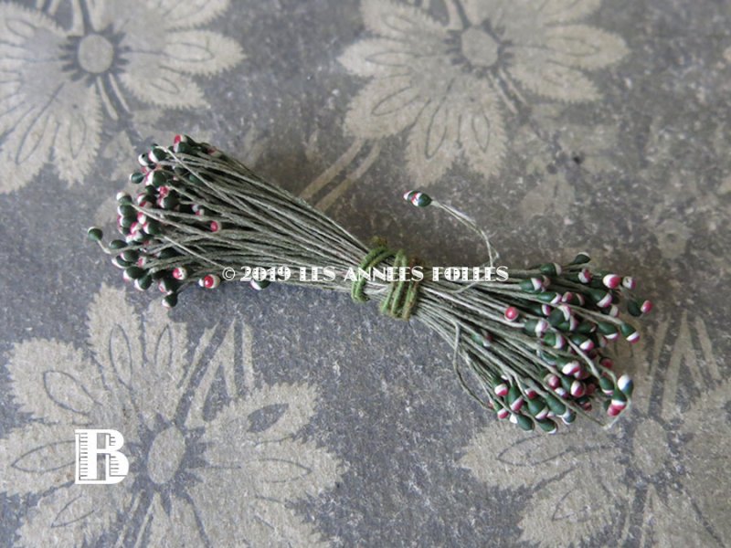 画像6: アンティーク ペップ コサージュ用 花芯 ボルドー＆ホワイト