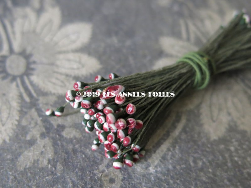 画像5: アンティーク ペップ コサージュ用 花芯 ボルドー＆ホワイト