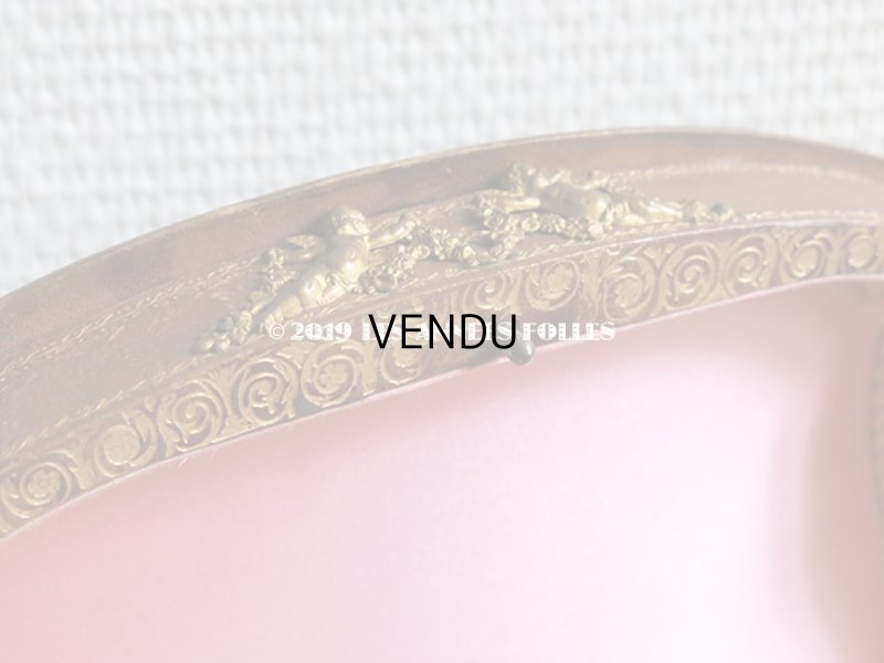 画像8: アンティーク 本革製 大きなジュエリーケース 天使と花のガーランド & ロカイユ装飾のオルモル