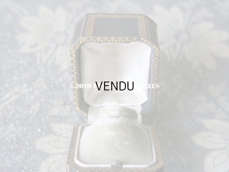 画像8: アンティーク 本革製 ジュエリーボックス 金彩入り ダークグリーン リングボックス