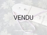 19世紀末 アンティーク シルク製 ベルベット＆サテンリボン 極細 4mm幅 ダブルフェイス 9.6m ラベンダー