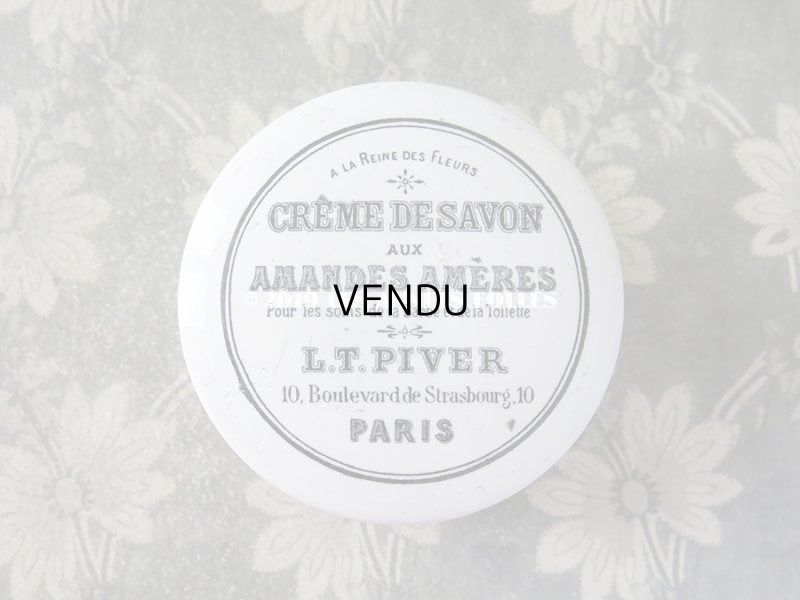 画像2: アンティーク クリームポット CREME DE SAVON AUX AMANDES AMERES - L.T.PIVER PARIS -