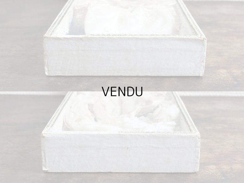 画像8: アンティーク 硝子の蓋のショーケース入り コミュニオンのヘッドリース & オモニエール & ハンカチ プレザントワール