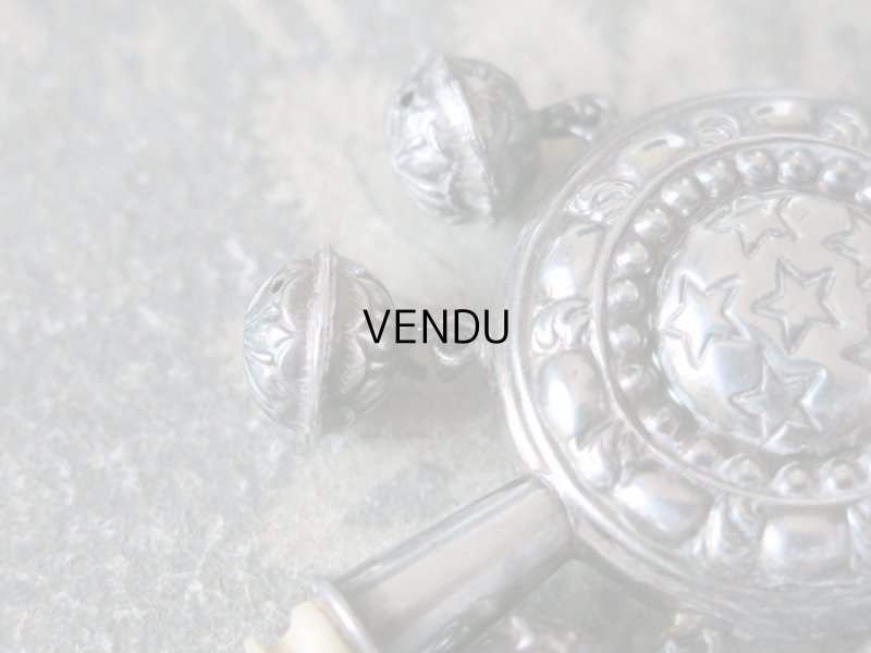 画像6: 19世紀 ナポレオン3世時代 アンティーク ラトル 星柄 シルバー＆ボーン製