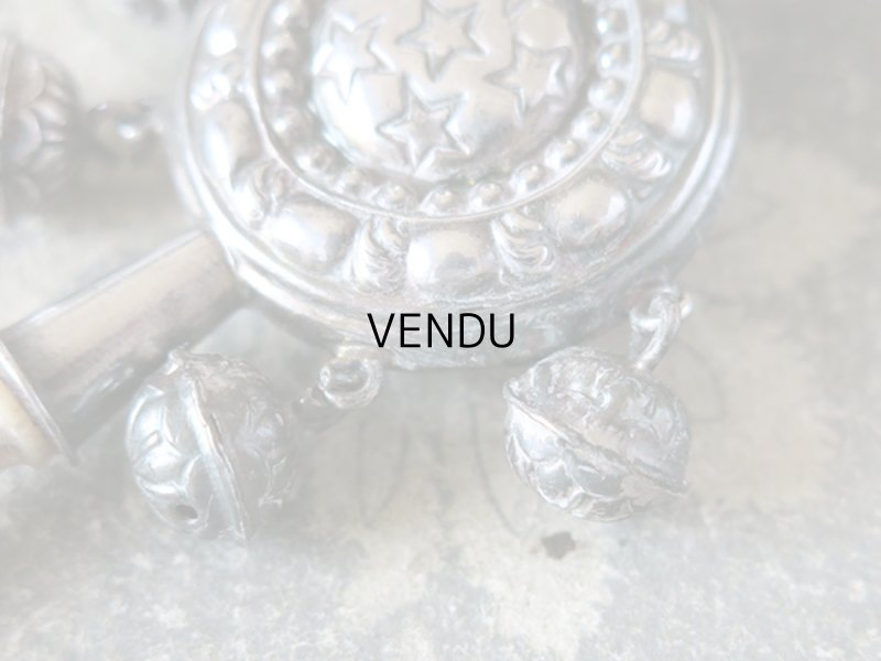 画像5: 19世紀 ナポレオン3世時代 アンティーク ラトル 星柄 シルバー＆ボーン製