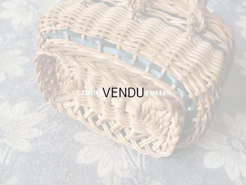 画像5: アンティーク ドール用 パニエ グリーンのライン入り