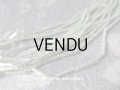 1930年代 アンティーク ルスレ社 吹きガラス製 ビーズ グリーンのストライプ  スフレビーズ  約500ピース 5〜8×1mm - MAISON ROUSSELET-